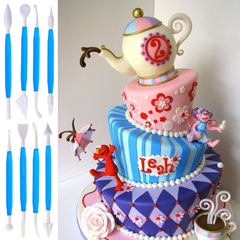 DaKuan Cake Scraper Smoother and Fondant Kits  DaKuan Fabulous 6 Pcs Cake Decorative Scrapers Polisher and 16 Pcs of Cake Modeling and Sculpting Tools - Image 5